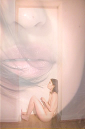 film still from everyone, everyone film still from everyone, everyone depicting a body in a white frame with a face on top