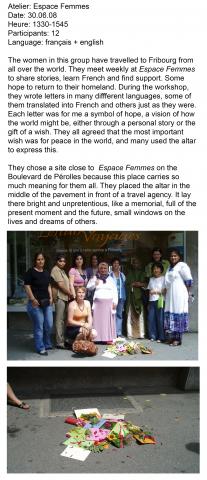 Altars of us all - workshop 5 - altar location: pavement of Boulevard de Pérolles