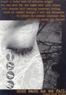 Hold Each as We Fall postcard designed by Allan Sanderson and Rajni Shah